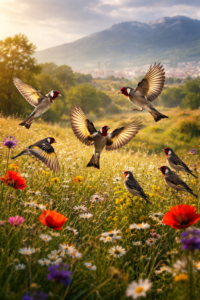 Bursa kırlarında saka kuşlarının dansı